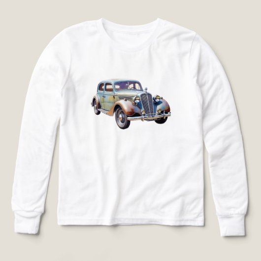 Klassieke Oldtimer Aquarel Illustratie (Voorkant)