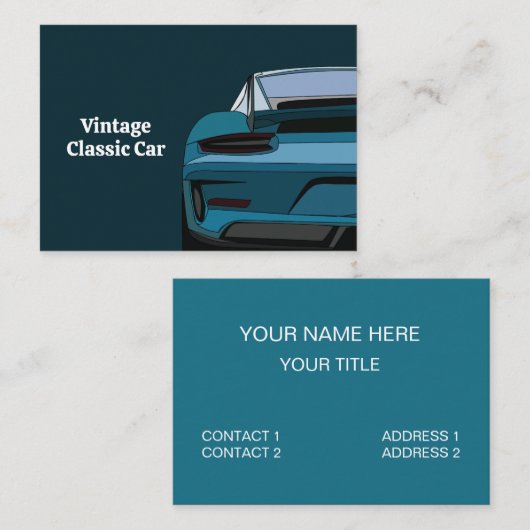 Klassieke Oldtimer Auto Visitekaartje (Voorkant / Achterkant)