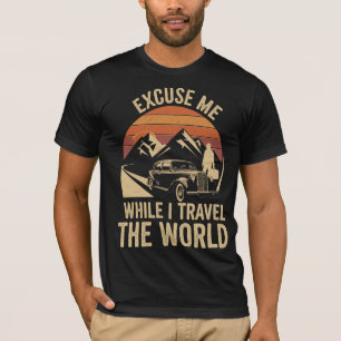 Klassieke Oldtimer Reis Avontuur Wereld Rondreizen T-shirt