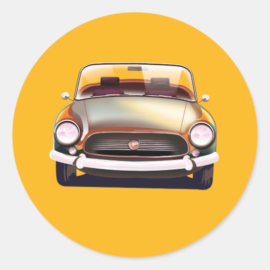 Klassieke oldtimer ronde sticker (Voorkant)