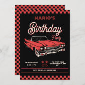 Klassieke oldtimer verjaardag kaart (Voorkant / Achterkant)