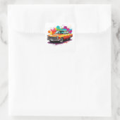 Klassieke Oldtimer Vierkante Sticker (Tas)