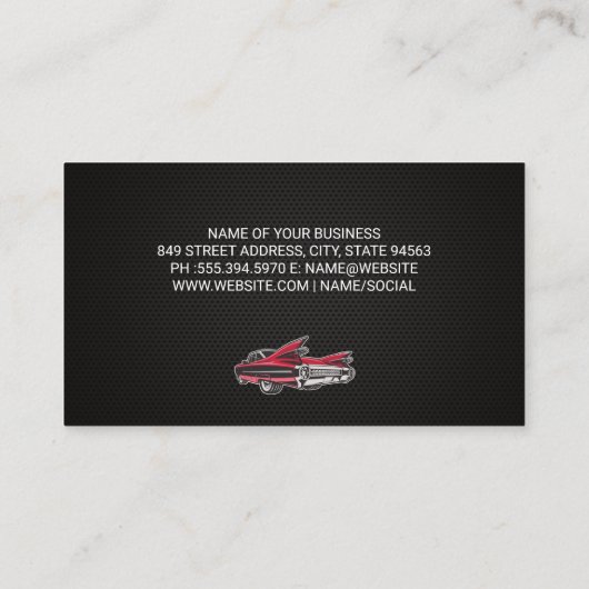 Klassieke Oldtimer Visitekaartje (Achterkant)