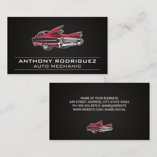 Klassieke Oldtimer Visitekaartje (Voorkant / Achterkant)