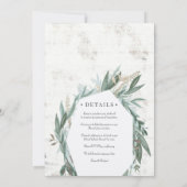 Klassieke olie met goudeffect bruiloft nodigt uit kaart (Achterkant)