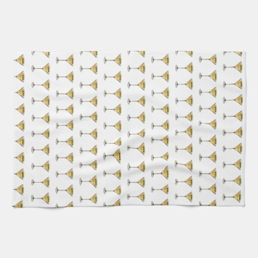 Klassieke Olijf Martini Print Keukenhanddoek  (Horizontaal)