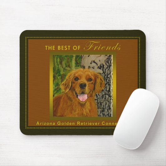 Klassieke Olijf & Rust Golden Retriever Mousepad Muismat (Met muis)
