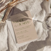 Klassieke olijfgroene bruine fancy retro bruiloft kaart