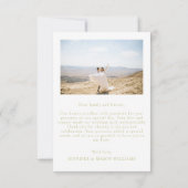 Klassieke Olijfgroene Tulpen Bloemenbruiloft Foto Bedankkaart (Achterkant)