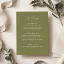 Klassieke olijfgroene typografie huwelijksdetails