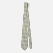 Klassieke Olive Green Gingham Plaid Patroon Vakant Stropdas (Voorkant)