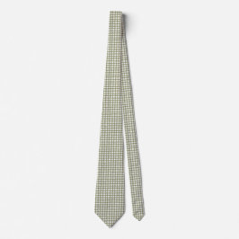 Klassieke Olive Green Gingham Plaid Patroon Vakant Stropdas