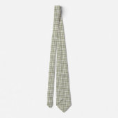 Klassieke Olive Green Gingham Plaid Patroon Vakant Stropdas (Achterkant)