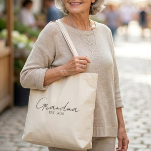 Klassieke Oma Gevestigd Jaar Familie Tekst Tote Bag
