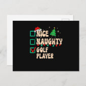 Klassieke ondeugende golfspeler kerstlijst Nice Feestdagenkaart (Voorkant / Achterkant)