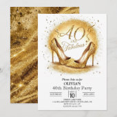 Klassieke Online Digitaal Goud 40e Verjaardag Kaart (Voorkant / Achterkant)