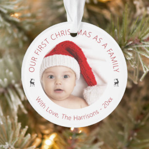 Klassieke Onze Eerste Kerst Foto Acryl Ornament