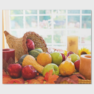 Klassieke oogsttafel Thanksgiving Cadeaupapier