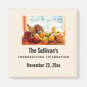 Klassieke oogsttafel Thanksgiving datum Magneet