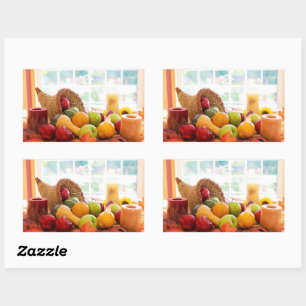 Klassieke oogsttafel Thanksgiving Rechthoekige Sticker