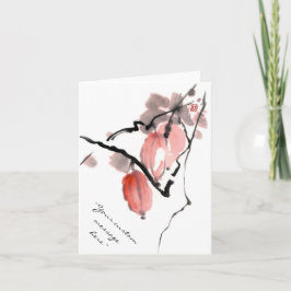Klassieke oosterse Chinese sumi-e inktvruchten Kaart