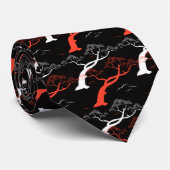 Klassieke oosterse japanese bonsai-boomvogelstrepe stropdas (Opgerold)