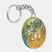 Klassieke  oosterse Yin Yang Dragon Tiger art Sleutelhanger (Voorkant Links)