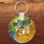 Klassieke  oosterse Yin Yang Dragon Tiger art Sleutelhanger (Voorkant)