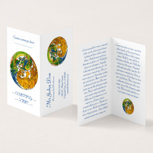 Klassieke  oosterse Yin Yang Dragon Tiger art Visitekaartje