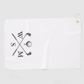 Klassieke op maat gemaakte monogram-initialen golfhanddoek (Horizontaal)