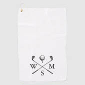 Klassieke op maat gemaakte monogram-initialen golfhanddoek (Voorkant)