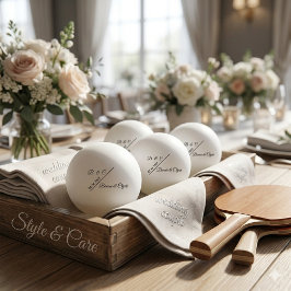 Klassieke op maat gemaakte monogram namen datum pingpongbal