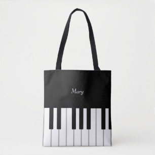 Klassieke, op maat gemaakte muziek op piano-toetse tote bag