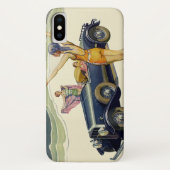 Klassieke open auto op het strand Case-Mate iPhone case (Achterkant)