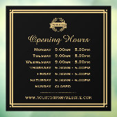 Klassieke openingstijden Business Logo Black Gold Raamsticker (Vel 3)