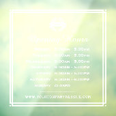 Klassieke Openingstijden Zakelijk Logo Wit Transpa Raamsticker (Vel 3)