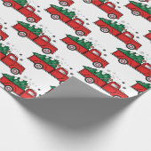 Klassieke ophaalwagen met kerstboom cadeaupapier (Hoek)