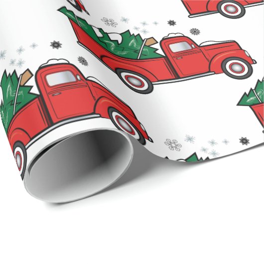 Klassieke ophaalwagen met kerstboom cadeaupapier (Rol Hoek)