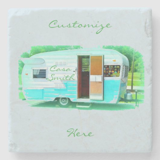 Klassieke oplegger Thunder_Cove Stenen Onderzetter (Voorkant)