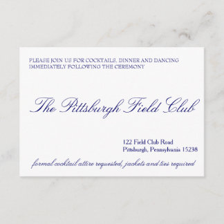 Klassieke opnamekaart informatiekaartje