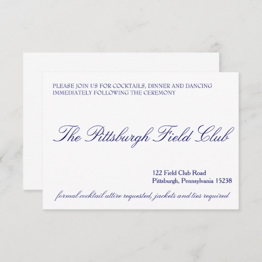 Klassieke opnamekaart informatiekaartje (Voorkant / Achterkant)