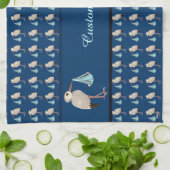 Klassieke opslag (blauw) 1 theedoek (Gevouwen)