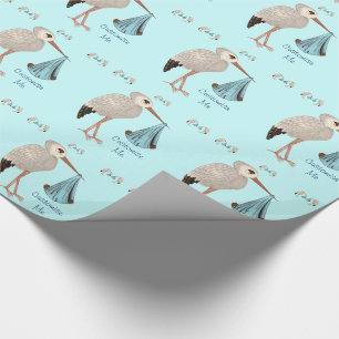 Klassieke opslag (blauw) 2 (Baby shower) Cadeaupapier