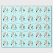 Klassieke opslag (blauw) 2 (Baby shower) Cadeaupapier (Vlak)