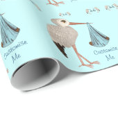 Klassieke opslag (blauw) 2 (Baby shower) Cadeaupapier (Rol Hoek)