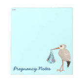 Klassieke opslag (blauw) (Baby shower) Notitieblok (Voorkant)