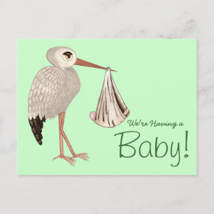 Klassieke opslag (neutraal) 1 (Baby shower) Uitnodiging Briefkaart