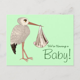 Klassieke opslag (neutraal) 1 (Baby shower) Uitnodiging Briefkaart