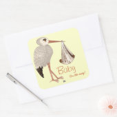 Klassieke opslag (neutraal) 2 (Baby shower) Vierkante Sticker (Envelop)