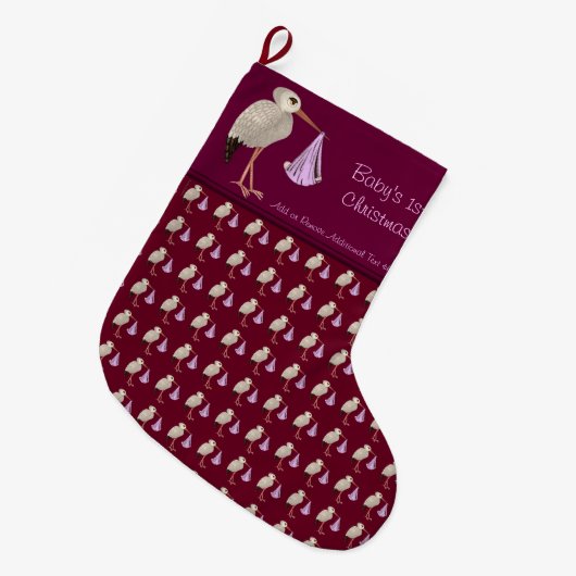 Klassieke opslag (roze) 1 grote kerstsok (Voorkant (Hangend))